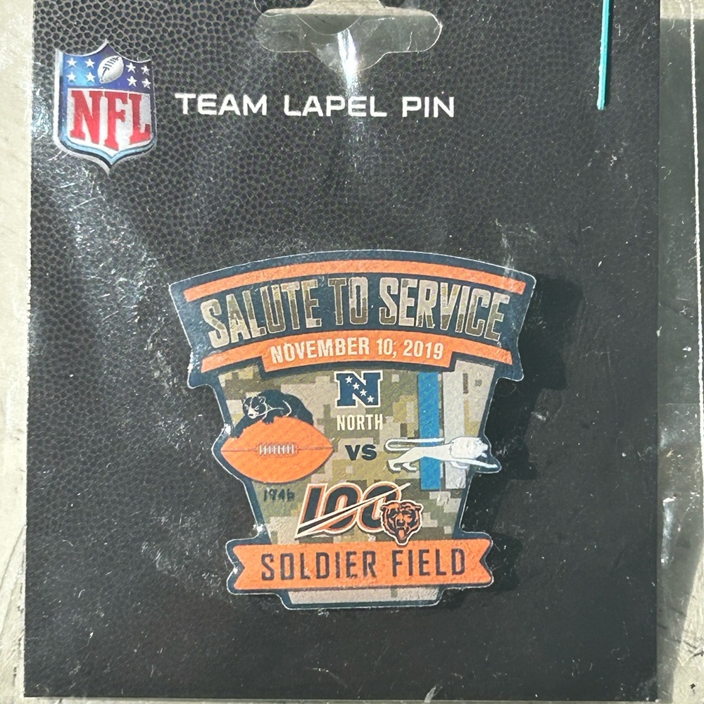 NFL Salute to Service Soldier Field Pin - Blue and Orange